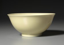 Bowl with Yellow Glaze, 1723-1735. Creator: Unknown.