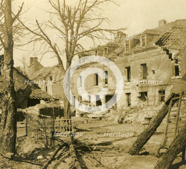 The glassworks at Soissons, northern France, c1914-c1918. Artist: Unknown.