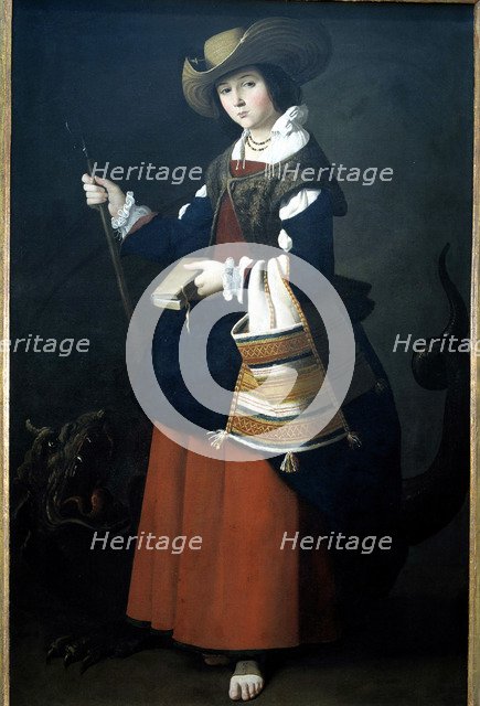 Saint Margaret', oil on canvas by Zurbarán.