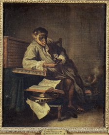 Le singe antiquaire, 1740. Creators: Unknown, Jean-Simeon Chardin.