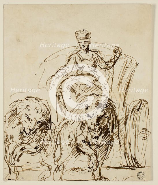 Cybele on Chariot Drawn by Lions, c. 1738. Creator: John Vanderbank.