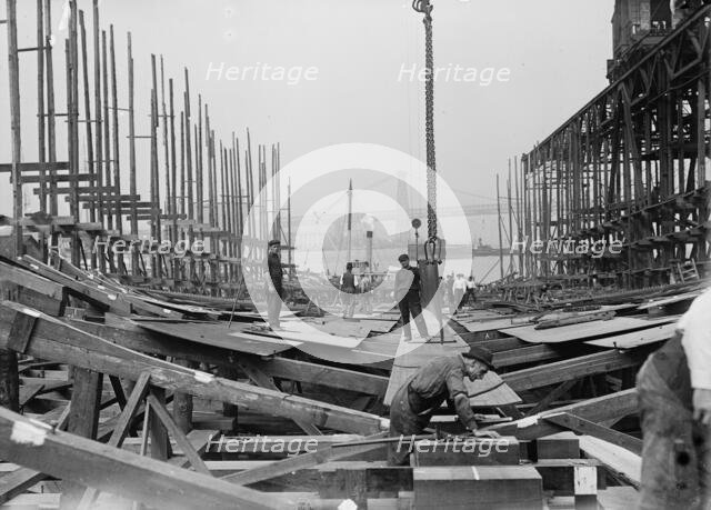 Keel of NEW YORK, 1911. Creator: Bain News Service.