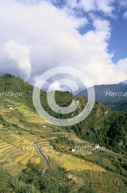 Road from Puntsholing to Paro, Bhutan.