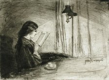 A Lady Reading, 1858. Creator: Francis Seymour Haden.