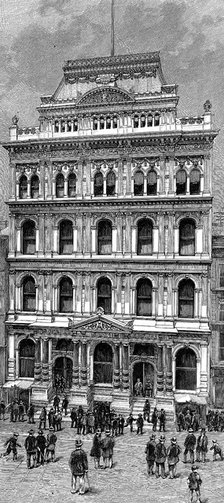 Exterior view of the New York Stock Exchange, 1885. Artist: Unknown