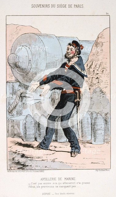 'Artillerie de Marine', Siege of Paris, Franco-Prussian War, 1870-1871.  Artist: Anon