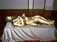 Christ lying in a St. Sepulchre, made in 1350 in alabaster, preserved in the church of Sant Feliu…