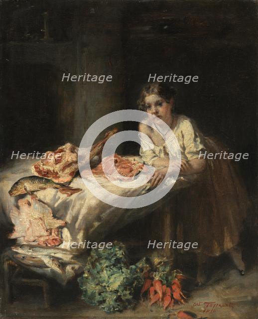 The Bourgeois Kitchen, 1854. Creator: Octave Tassaert (French, 1800-1874).