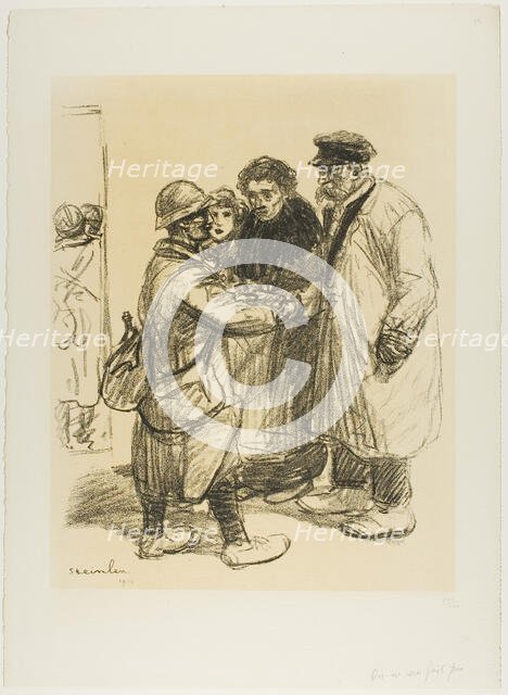 One Doesn't Get Used to It, 1915. Creator: Theophile Alexandre Steinlen.