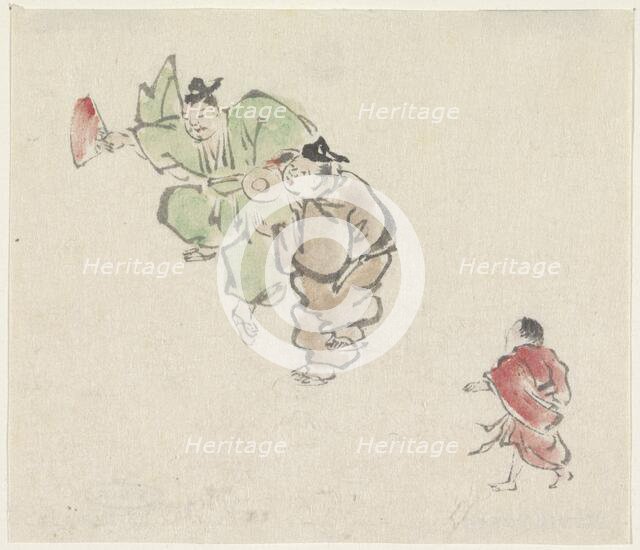 Two dancers and a child, 1808-1861. Creator: Utagawa Kuniyoshi.