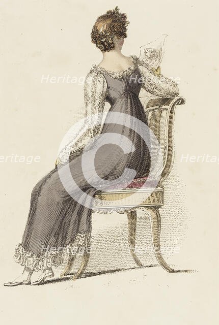 Fashion Plate (Evening Half Dress), 1814. Creator: Rudolph Ackermann.