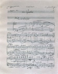 First page of the piano suite Goyescas (The Majos in love), by Enrique Granados, autographed manu…