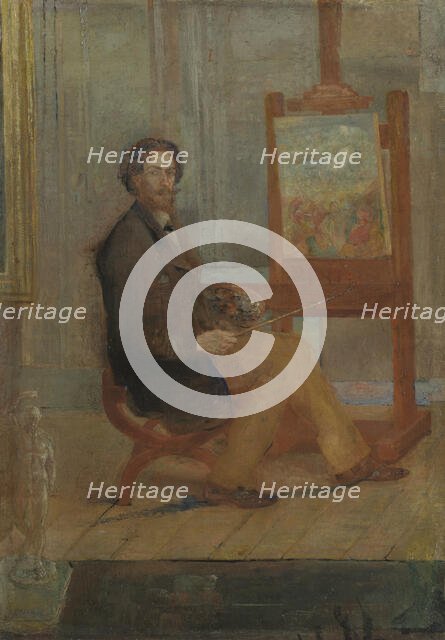 Ensor at his Easel, 1886?. Creator: James Ensor.