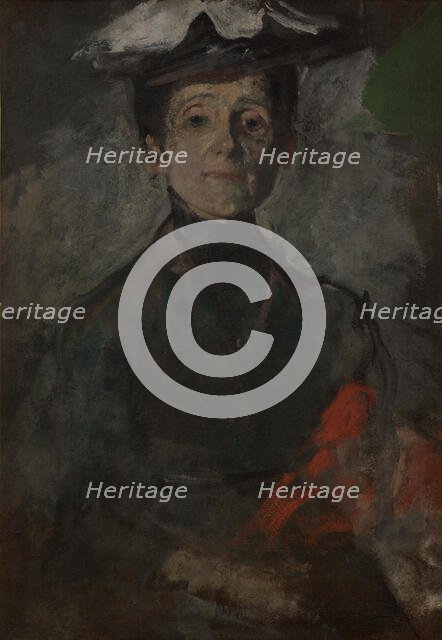 Self-Portrait with Flowers, c1909. Creator: Olga Boznanska.