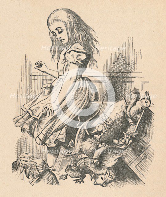'Alice and animals. Chaos and the court', 1889. Artist: John Tenniel.