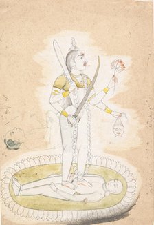Sketch with Kali and a Young Boy, ca. 1800. Creator: Unknown.