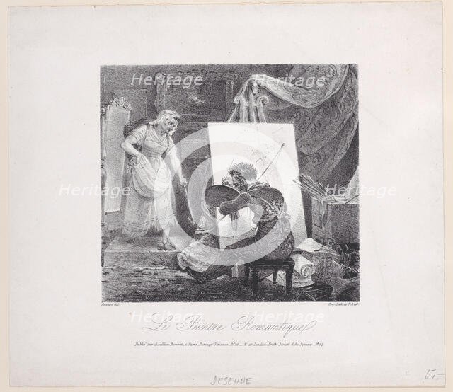 The Romantic Painter (Le Peintre Romantique), 1805-27. Creator: F Noël.