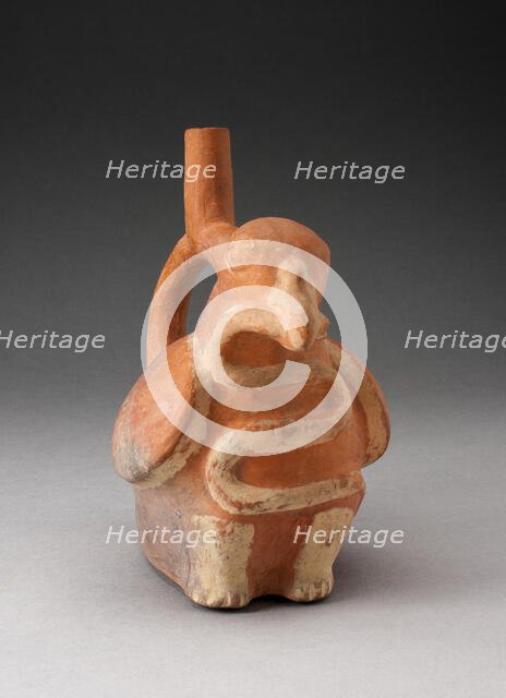 Handle Spout Vessel in Form of a Bird Eating a Snake, 100 B.C./A.D. 500. Creator: Unknown.