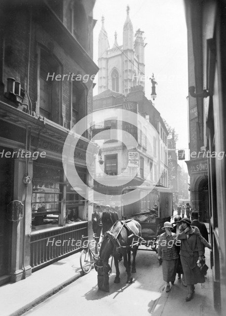 Bow Lane looking south, City of London, c1930. Artist: George Davison Reid