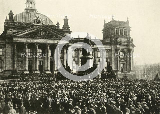 The creation of a new German republic, Reichstag, Berlin, 9 November 1918, (c1920). Creator: Unknown.
