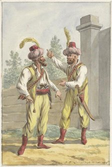 Two guards of King Louis Napoleon with turbans, 1807. Creator: Jan Antony Langendijk.