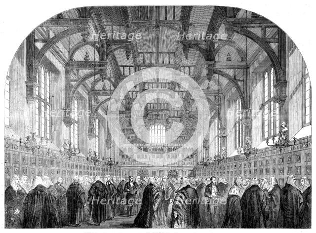 The Lord Chancellor receiving the Judges in the Middle Temple, 1862. Creator: Unknown.