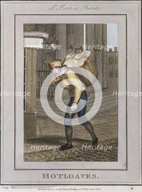 'Hotloaves', Cries of London, 1804. Artist: Anon