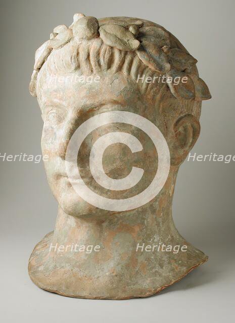 Head of a Man Wearing a Laurel-Wreath, 2nd century BC. Creator: Unknown.