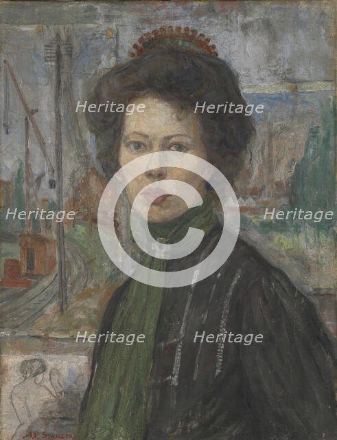 Portrait of the Swedish Painter Tora Holmström, 1907. Creator: Anders C Svarstad.