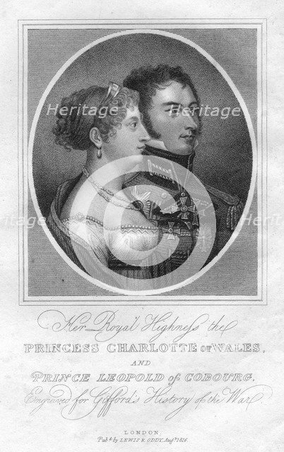 Princess Charlotte of Wales and Prince Leopold of Saxe-Coburg, 1816. Artist: Unknown