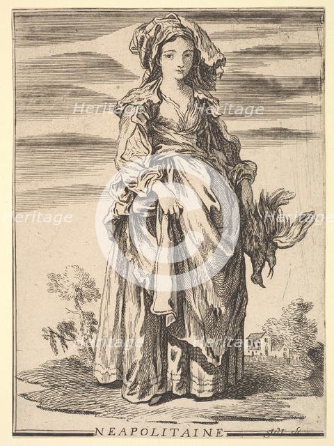 Reverse copy of Neapolitaine, from Recueil de diverses fig.res étrangeres Inventée..., 18th century. Creator: Unknown.