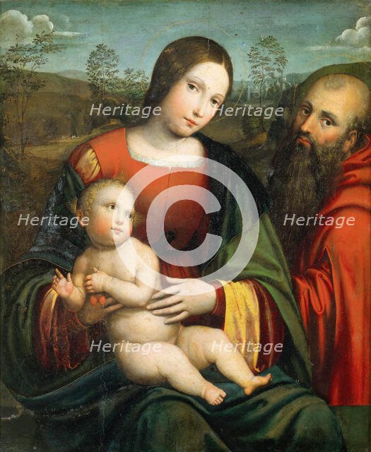 Madonna and Child with Saint Jerome, First quarter of 16th cen. Creator: De' Boateri, Jacopo (ca 1480-1530).