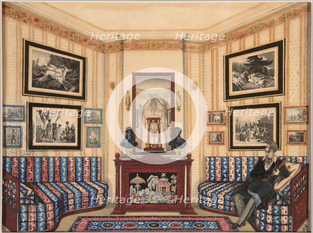 Prince Golitsyn' Room, 1840s. Artist: Anonymous  