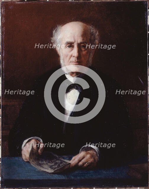 Portrait of Étienne Arago (1802-1892), writer and politician, c1880. Creator: Jules Emmanuel Valadon.