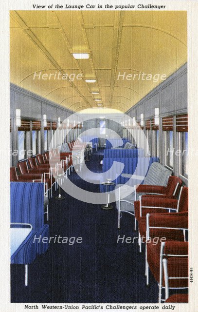 Lounge car on the North Western Union Pacific's popular 'Challenger' train, USA, 1941. Artist: Unknown