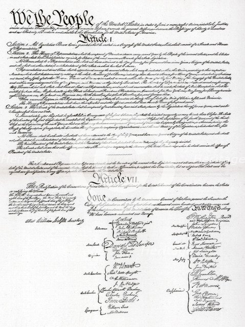 Facsimile of the Preamble and Constitution of the United States of America, 1901. Artist: Unknown