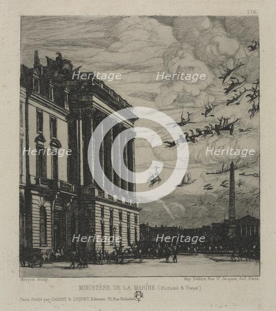 The Admiralty, Paris, 1865. Creator: Charles Meryon (French, 1821-1868); Cadart & Luquet for the Société des Aqua-fortistes, 4e Année, August 1, 1866.