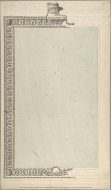 Design for a Pier-glass, of Tall Oblong Form, the Border a Palmette Frieze..., 1740-1800. Creators: William Chambers, John Yenn.