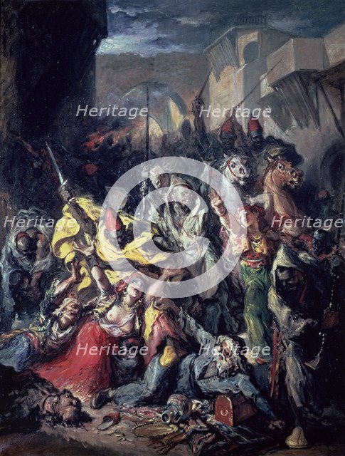  'Assault of the moors to a Jewish neighbourhood', by Francisco Lameyer.