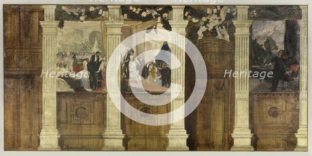 Esquisse pour la mairie du 4ème : Le Bal à la ville ou La Fête mondaine, 1884. Creator: Paul Albert Besnard.