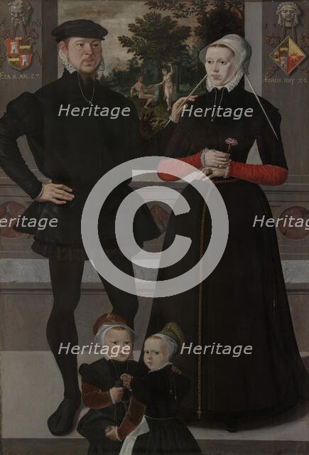 Thomas Gerritszn Doesburch and Claesje Hendricksdr Roeclaes with their Daughters, 1559. Creator: Anon.