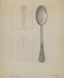 Pewter Spoon, c. 1937. Creator: Grace Halpin.