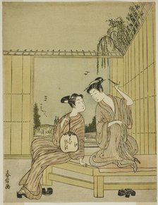 Young Couple Enjoying the Cool of Evening, c. 1771/72. Creator: Shiba Kokan.