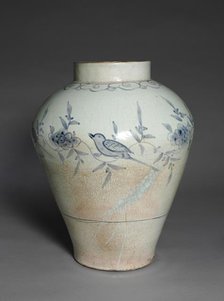 Jar with Bird and Flower Decoration, 1700s. Creator: Unknown.