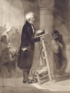 Old Man Before a Prie-Dieu, 1832. Creator: Nicolas-Toussaint Charlet.
