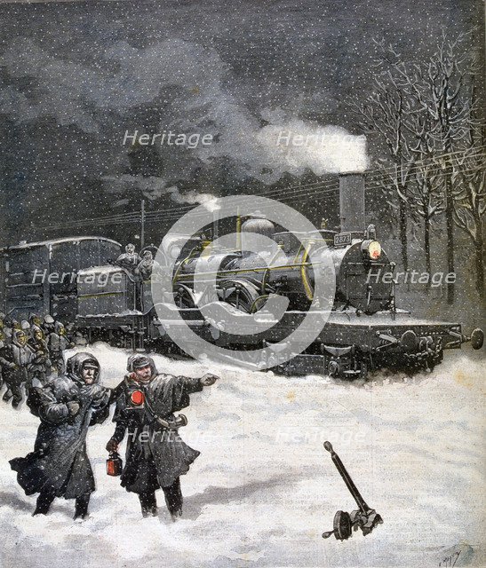 Train blocked by snow, France, 1892. Artist: Henri Meyer