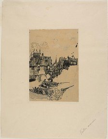 Old Houses and Fishing Boats, n.d. Creator: Rodolphe Bresdin.