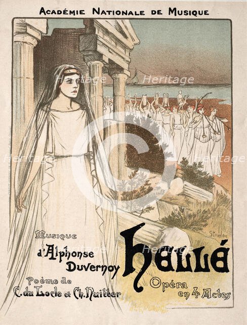 Poster for the opera Hellé by Étienne-Joseph Floquet, 1896. Creator: Steinlen, Théophile Alexandre (1859-1923).