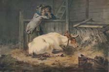 'Courtship in a Cowshed', c18th century. Artist: Julius Caesar Ibbetson.