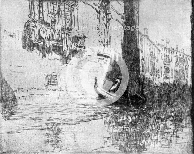 'The Passing Gondola', 1926.Artist: James McBey